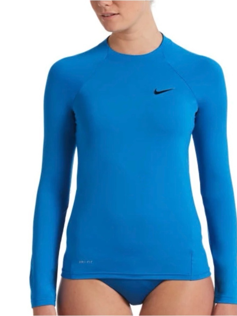 Nike UPF 40+ Swim Hydroguard Women's Bright Blue Long Sleeve Athletic Top